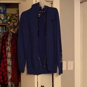 Blue zip up PINK Victoria secret sweatshirt